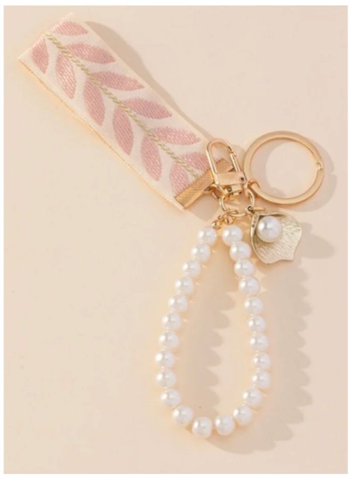 Beautiful Women Keychain with Soft Design Decorated with Pearls Elegant Accessory and Special Gift - Image 2