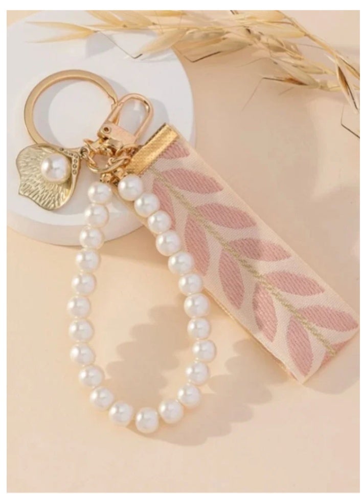 Beautiful Women Keychain with Soft Design Decorated with Pearls Elegant Accessory and Special Gift - Image 3