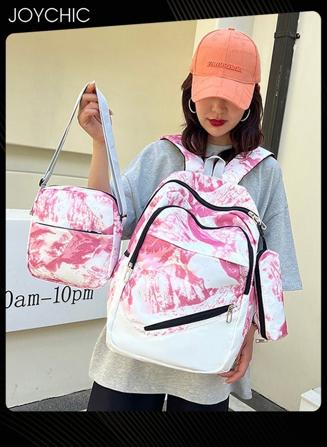 Joychic مجموعة حقيبة سفر مدرسية مكونة من 3 قطع بتصميم عصري جديد من النايلون المقاوم للماء وسحاب مع حقيبة أقلام للطلاب في المرحلة المتوسطة والثانوية - Image 2