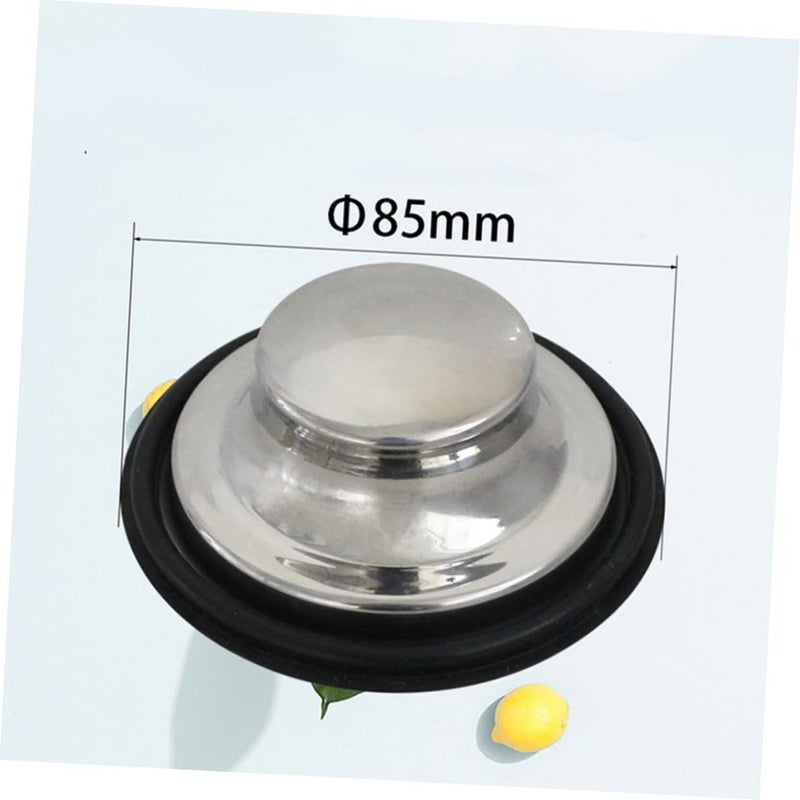 2Pcs Stainless Steel Sink Drain Plug Garbage Disposal Cover Bathroom Sink Splash Guard Replacement Silver - Image 3