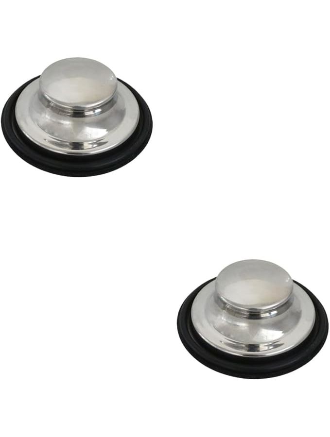 2Pcs Stainless Steel Sink Drain Plug Garbage Disposal Cover Bathroom Sink Splash Guard Replacement Silver - Image 1