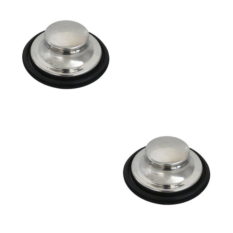 2Pcs Stainless Steel Sink Drain Plug Garbage Disposal Cover Bathroom Sink Splash Guard Replacement Silver - Image 2