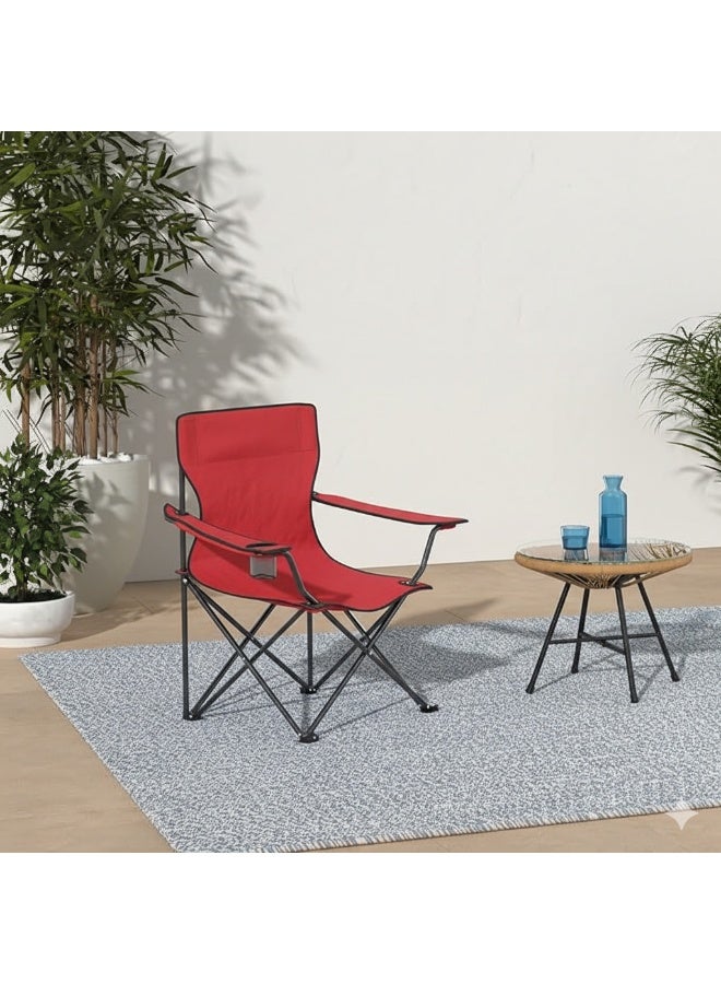 سبال كرسي تخييم قابل للطي من سبال محمول للرحلات والنزهات والشاطئ وصيد السمك مع حامل أكواب - Image 2