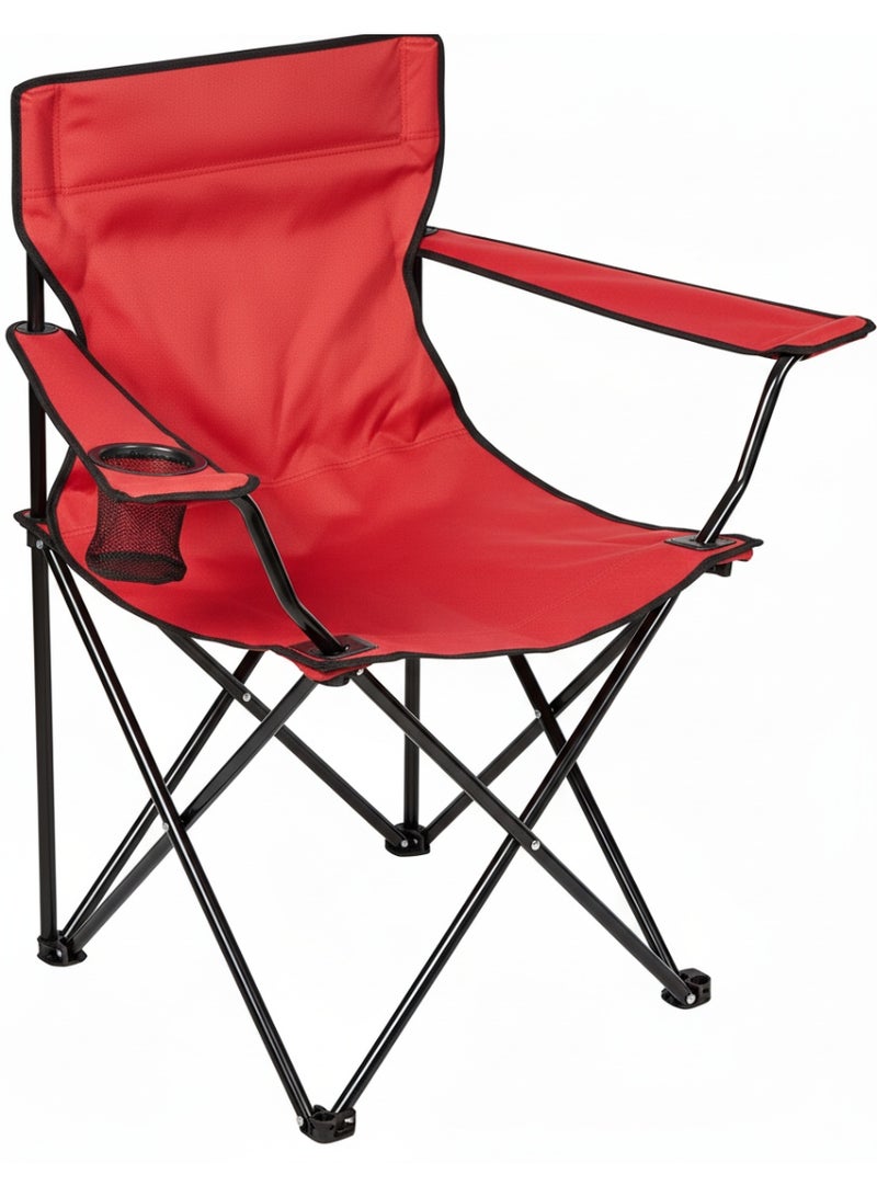 سبال كرسي تخييم قابل للطي من سبال محمول للرحلات والنزهات والشاطئ وصيد السمك مع حامل أكواب - Image 1