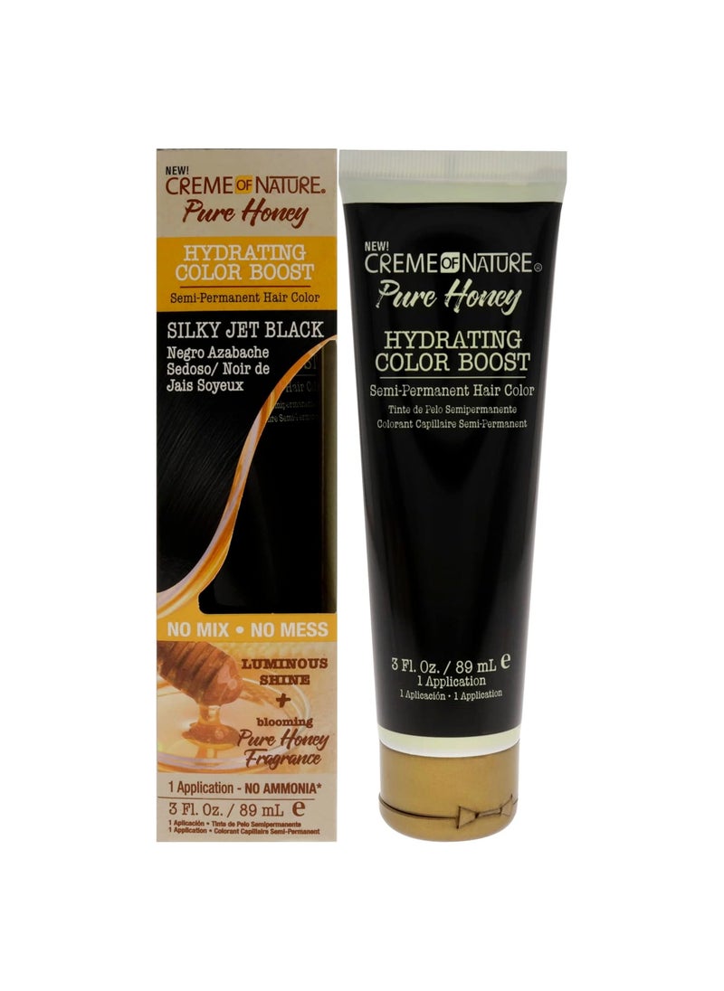Creme of Nature Creme of Nature Pure Honey Hydrating Color Boost Semi-Permanent Hair Color - Silky Jet Black Hair Color Unisex 3 oz 