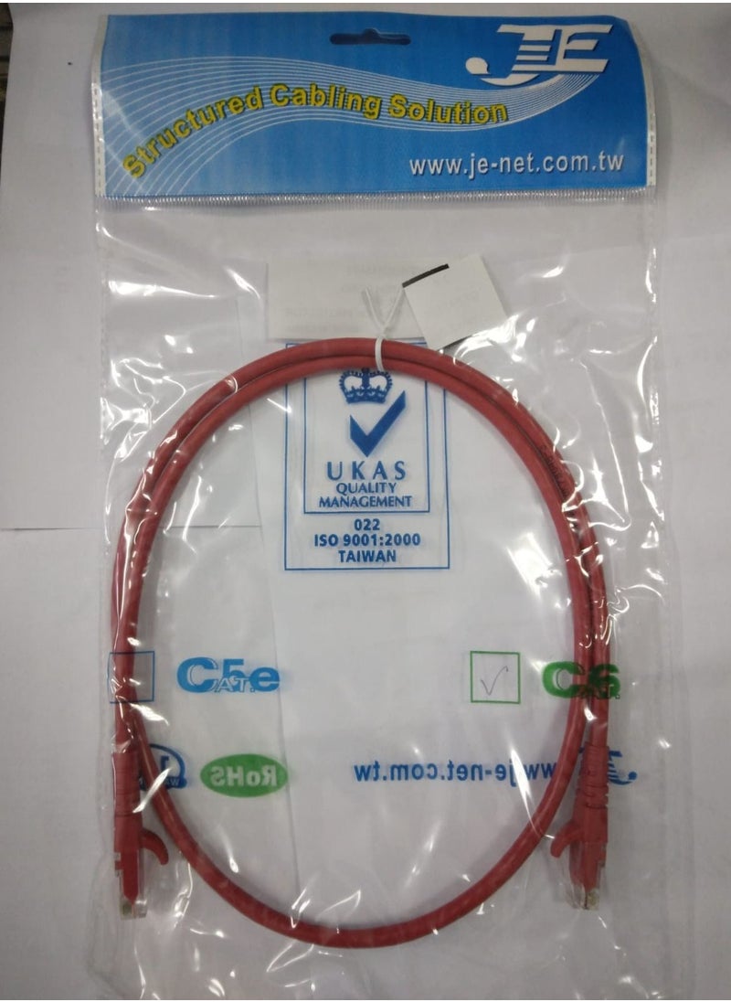 JE Cat6 Network cable 1 Mtr Red  - Image 2