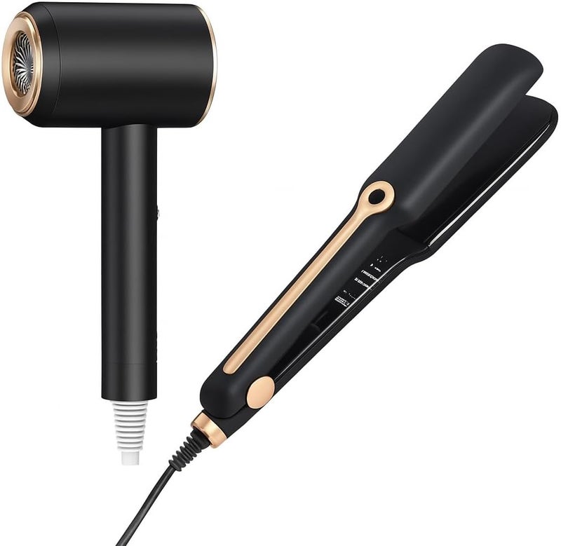 Fitto Hair Dryer Instant Dryer + Hair Straightener 1200W – 2-in-1 Professional Blow Dryer & Hair Straightening Comb for Frizz-Free, Silky, and Smooth Hair, Fast Drying & Styling, Salon Quality - Image 1