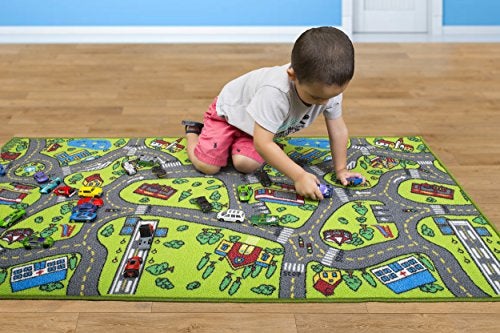 Angels Kids Carpet Playmat Rug City Life Great for Playing with Cars and Toys - Play Learn and Have Fun Safely - Kids Baby Children Educational Road Traffic Play Mat for Bedroom Play Room Game Safe Area - Image 2