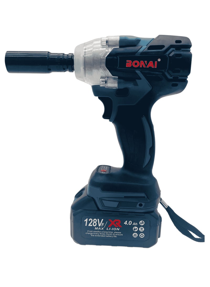 BONAI 128Vf Cordless Electric Impact Wrench with 300 N m Motor 1/2 Square Rechargeable Wrench LED Light - Image 2