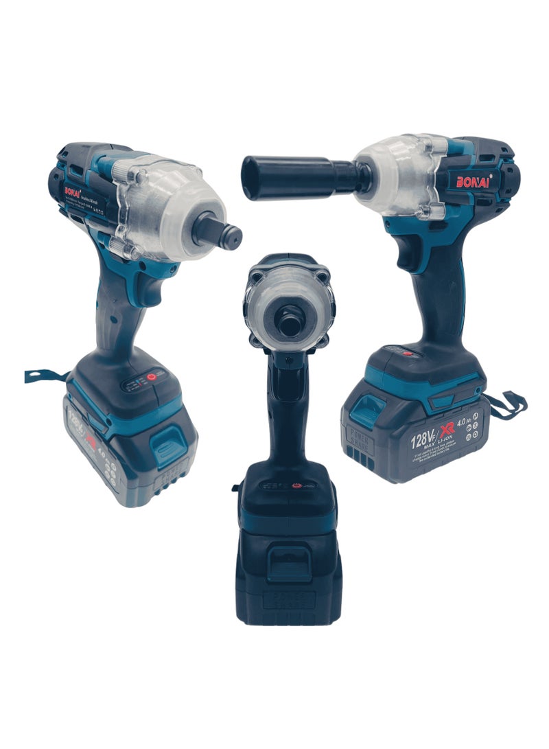 BONAI 128Vf Cordless Electric Impact Wrench with 300 N m Motor 1/2 Square Rechargeable Wrench LED Light - Image 5