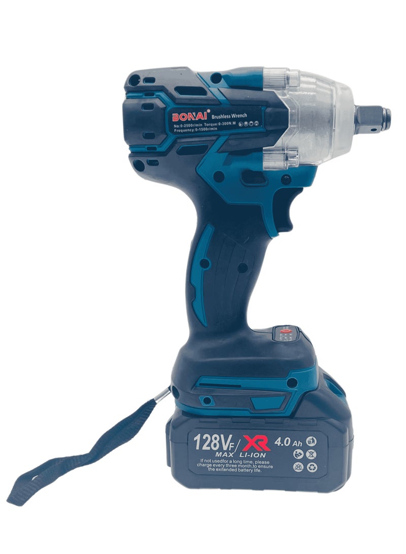 BONAI 128Vf Cordless Electric Impact Wrench with 300 N m Motor 1/2 Square Rechargeable Wrench LED Light - Image 4