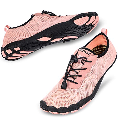 HIITAVE Water Shoes for Women Barefoot Quick Dry for Beach River Swim Pool Yoga Walking Surfing Kayaking Light Pink 7 M US Women - Image 1