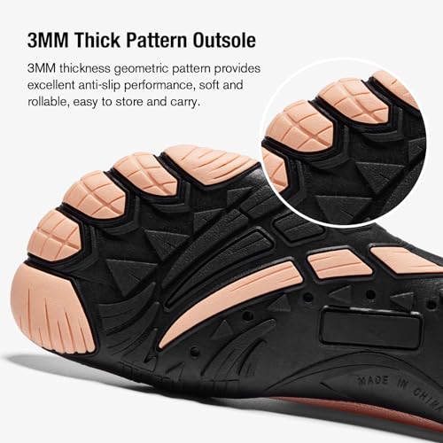 HIITAVE Water Shoes for Women Barefoot Quick Dry for Beach River Swim Pool Yoga Walking Surfing Kayaking Light Pink 7 M US Women - Image 4