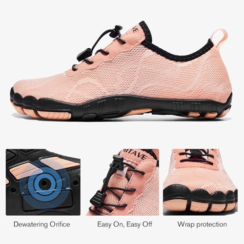 HIITAVE Water Shoes for Women Barefoot Quick Dry for Beach River Swim Pool Yoga Walking Surfing Kayaking Light Pink 7 M US Women - Image 5