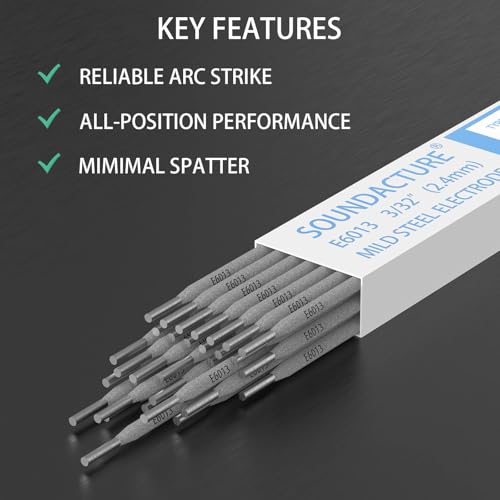 SOUNDACTURE E6013 Welding Rod 3/32" 1lb Carbon Steel Stick Electrodes for Arc Welding Machine - Easy Strike, Smooth Arc, Reliable Performance - Image 2