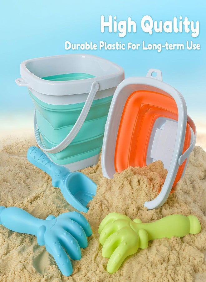USATDD Beach Toys for Kids with Collapsible Bucket, Sand Rake and Shovel, Collapsible Beach Bucket Travel Sand Toys for Toddlers Kids - Image 4