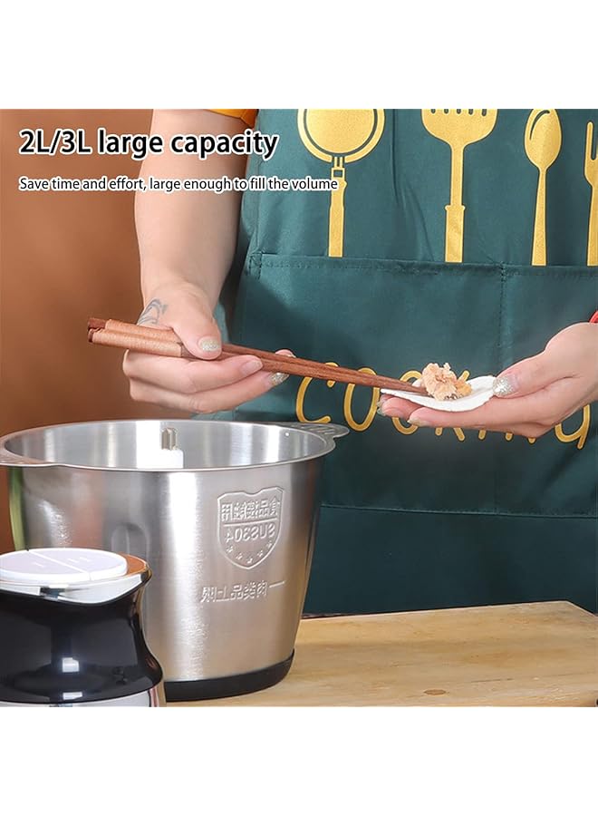 إيروريكس مفرمة لحوم كهربائية سعة 2 لتر، محضرة طعام من الفولاذ المقاوم للصدأ مع 4 شفرات حادة، خلاط لحوم، مفرمة طعام للحوم والخضروات والفواكه والمكسرات سعة 2 لتر - Image 5