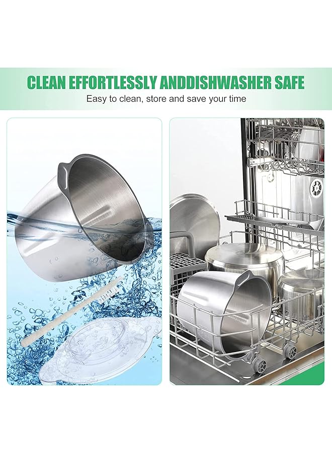 إيروريكس مفرمة لحوم كهربائية سعة 2 لتر، محضرة طعام من الفولاذ المقاوم للصدأ مع 4 شفرات حادة، خلاط لحوم، مفرمة طعام للحوم والخضروات والفواكه والمكسرات سعة 2 لتر - Image 4