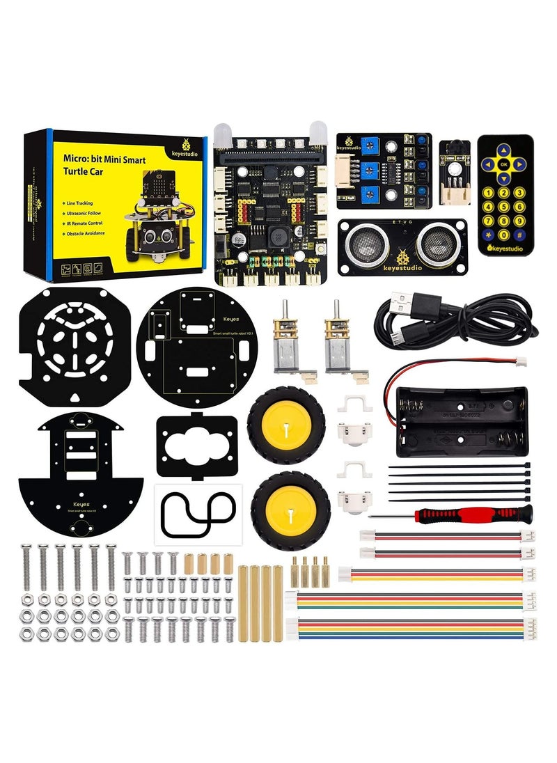 Keyestudio - Microbit Robot Starter Kit for BBC Micro bit V2 V1.5 (Without Micro:bit Board), Smart Robot Car Kit for Teens, STEM Education Programming Kit - Image 1