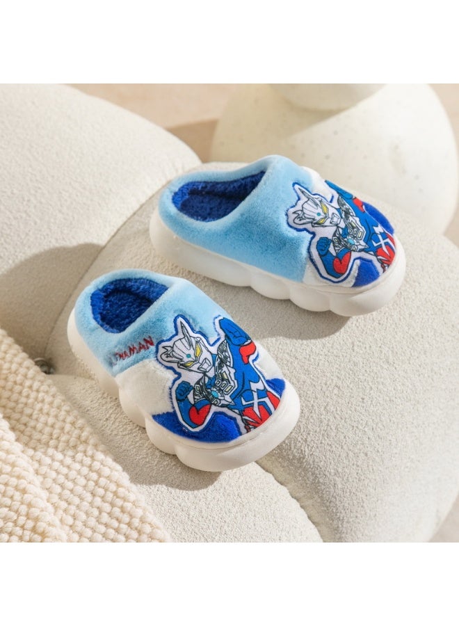 أحذية شتوية للأطفال - أحذية منزلية مضادة للانزلاق ببطانة دافئة وسميكة للأولاد