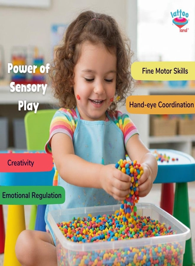 Lattooland 4 Cups of Elbow Rainbow Pasta Sensory Bin Filler for Kids (1 Lb) | Non-Toxic Colored Pasta for Toddlers | Child-Safe Multicolor Pasta for Sensory Play | Montessori Sensory Table Activity - Image 5