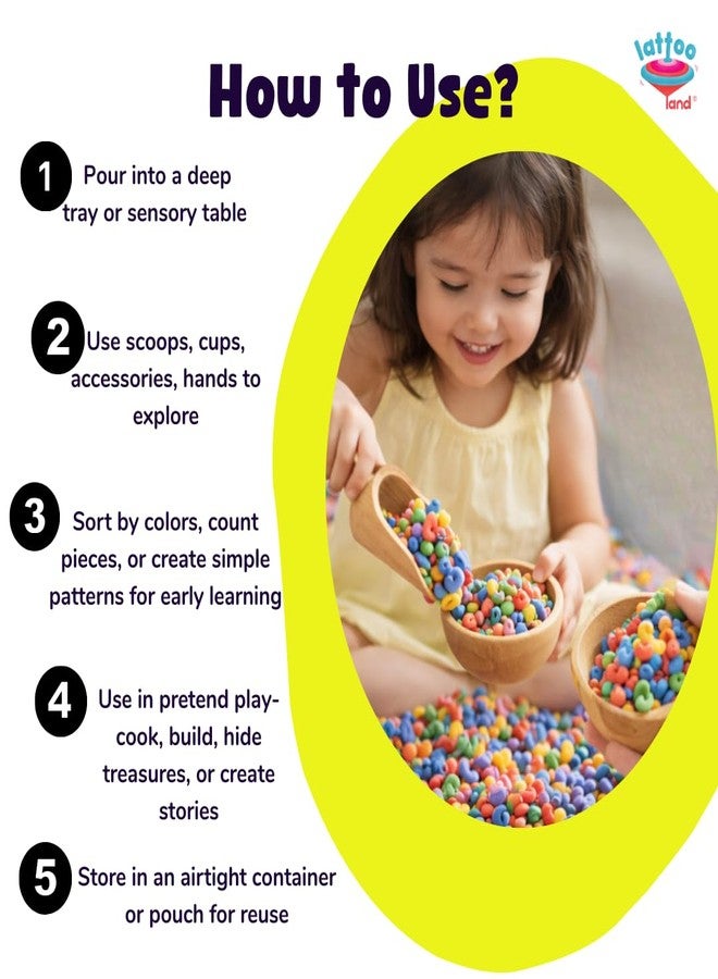 Lattooland 4 Cups of Elbow Rainbow Pasta Sensory Bin Filler for Kids (1 Lb) | Non-Toxic Colored Pasta for Toddlers | Child-Safe Multicolor Pasta for Sensory Play | Montessori Sensory Table Activity - Image 2