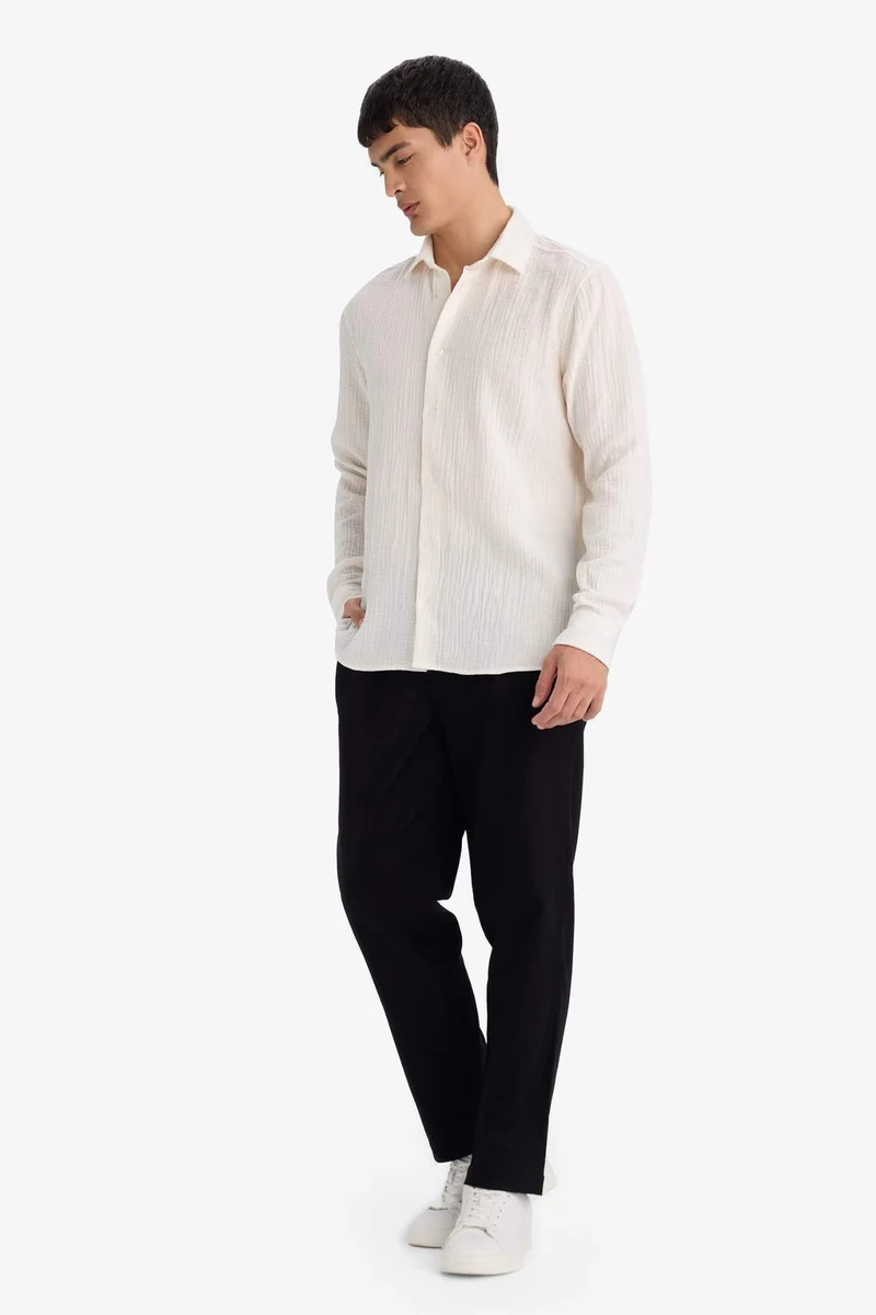 ديفاكتو Regular Fit Regular Hem Cotton Trousers