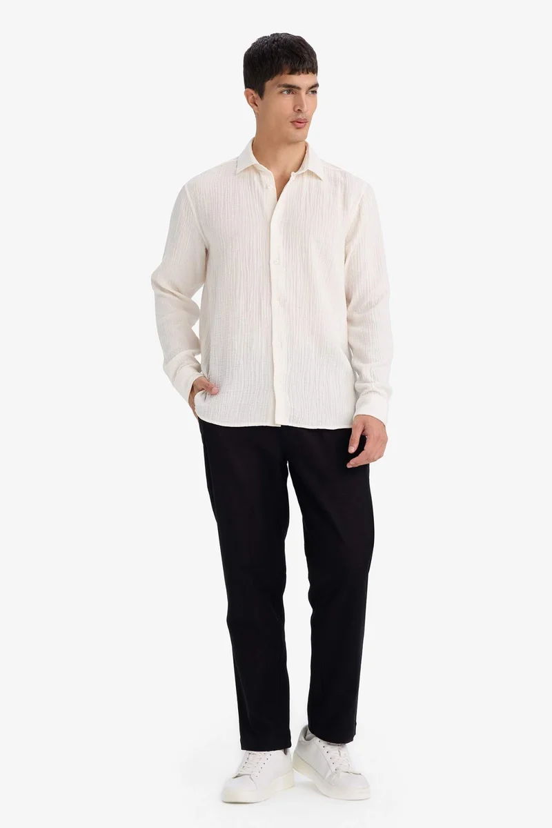 ديفاكتو Regular Fit Regular Hem Cotton Trousers