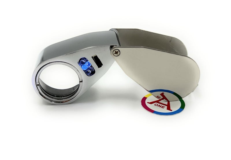 Aone Eye Loupe 25mm 40x Magnifying Glass with LED Lamp & UV Light Folding Hand-Held Portable Lens for Jewellery, Diamond & Gemstone Grader, Currency, Watchmaker, Model Making & General Magnifier - Image 4