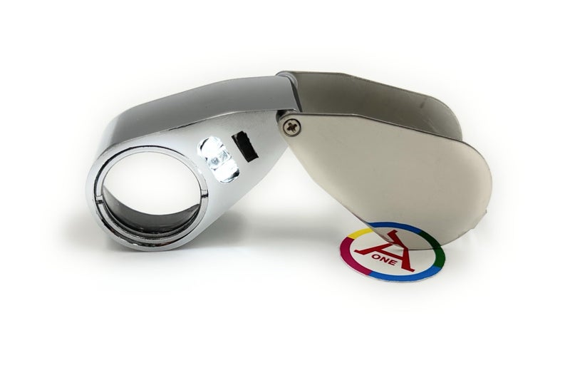 Aone Eye Loupe 25mm 40x Magnifying Glass with LED Lamp & UV Light Folding Hand-Held Portable Lens for Jewellery, Diamond & Gemstone Grader, Currency, Watchmaker, Model Making & General Magnifier - Image 3