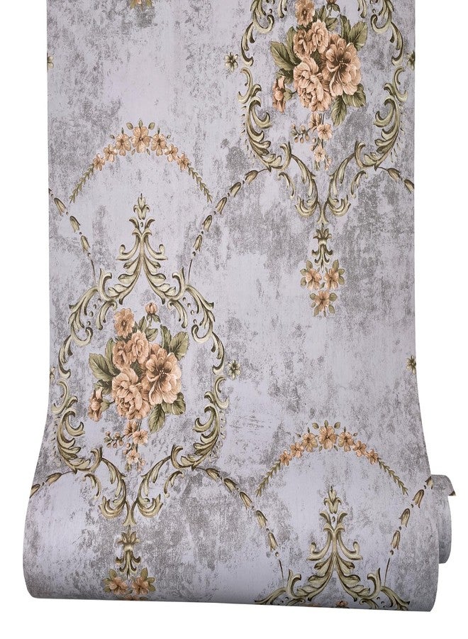 Yifasy 2 Pack Shelf Liners Grey Royal Floral Drawer Cabinets Furniture Decor Papers Wallpapers PVC Self Adhesive 17.7 Inch Wide - Image 4