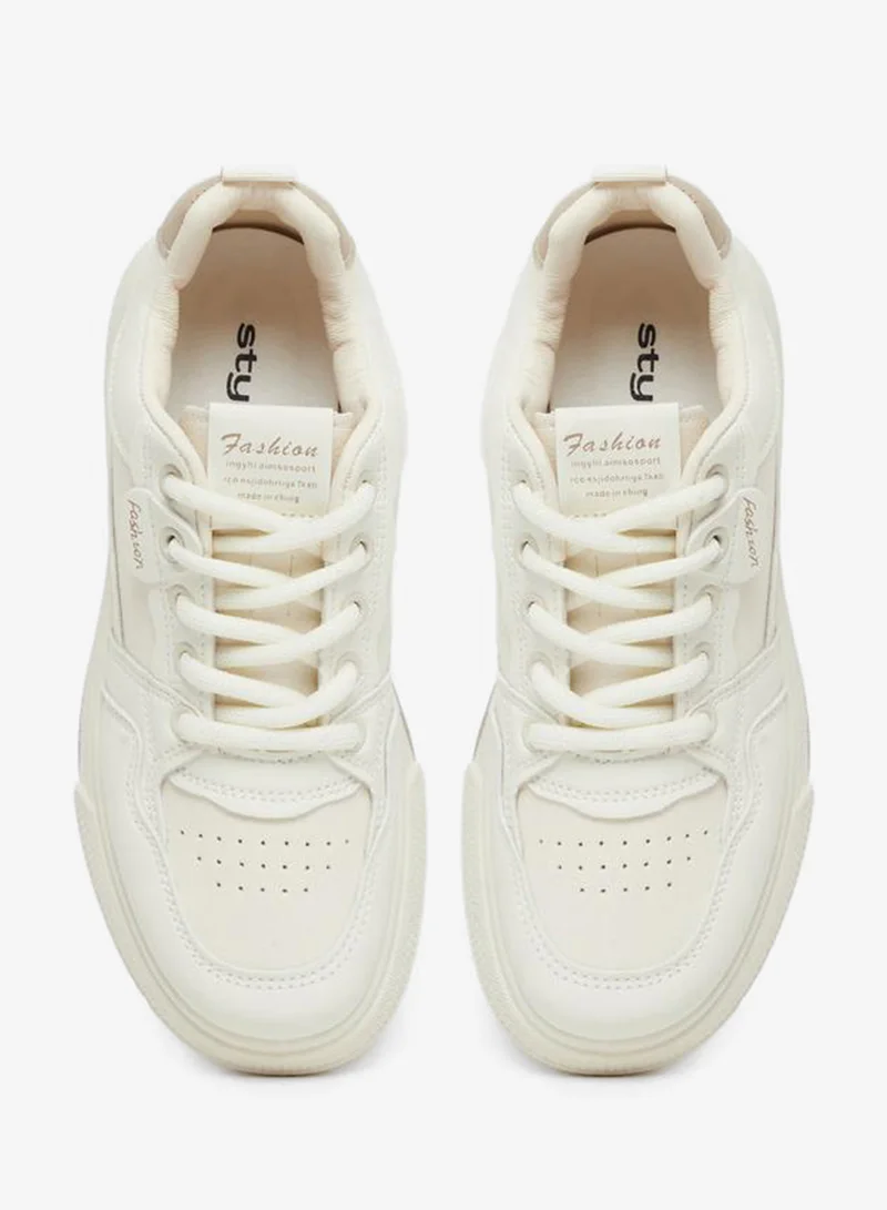 Styli Active  Flatform Lace Up Sneakers for Women | Best Price UAE