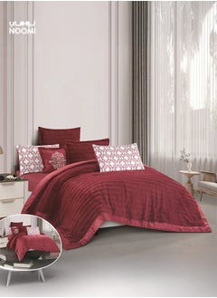 Noomi Layan Bedding Set 5-Piece Comforter embossed  Velvet Single Size 170X230  - Image 1