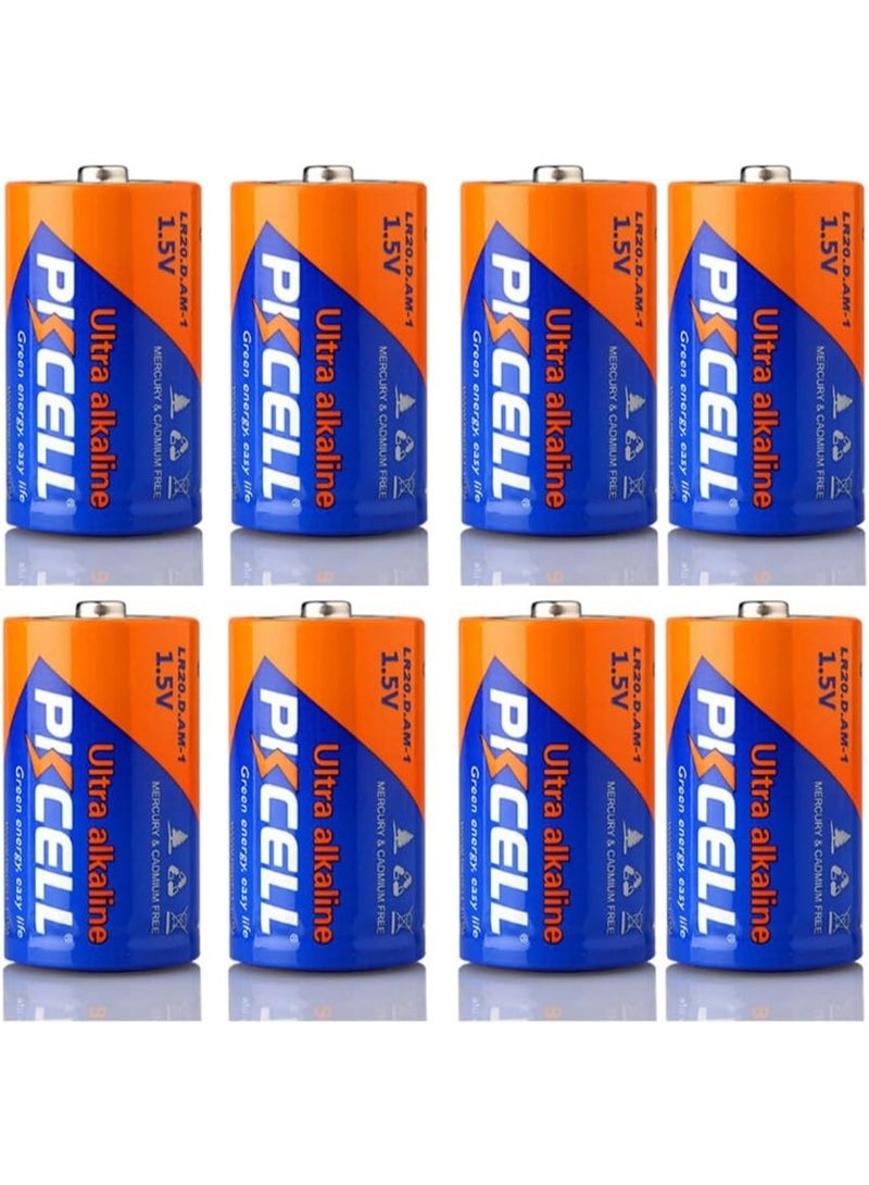 بي كي سيل Ultra Alkaline D Batteries 1.5V, Pack of 8, Long Lasting Heavy Duty Power, Leak Resistant, Mercury & Cadmium Free, Ideal for Flashlights, Radios, Toys, Clocks & Household Devices - Image 1