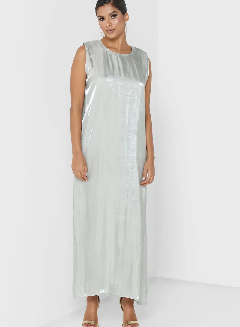 hayas closet Embellished Puff Sleeve Abaya