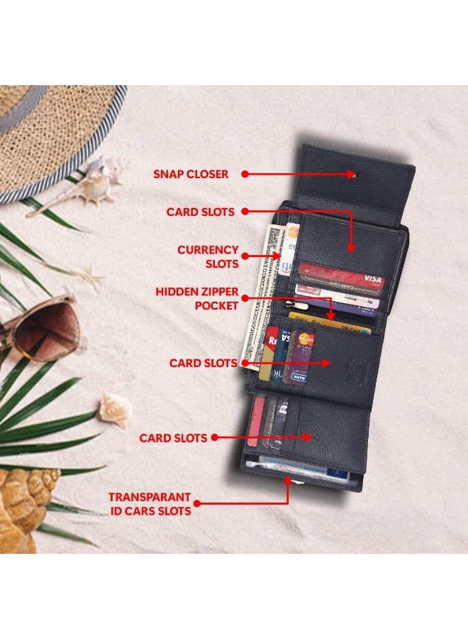 HAMMONDS FLYCATCHER Wallet for Women - Leather Ladies Wallet -MU 14 Card Slots - RFID Protection - 3 ID Card Slots - Women's Wallet - Button Closure -Hand Wallet - Daily Use, Money Purse | TB2M - Image 5