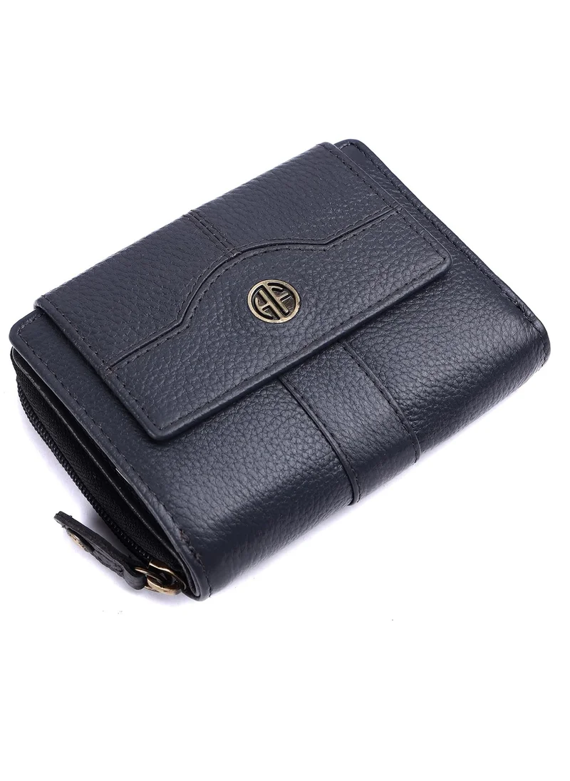 HAMMONDS FLYCATCHER Wallet for Women - Leather Ladies Wallet - Grey - 14 Card Slots - RFID Protection - 3 ID Card Slots - Women's Wallet - Button Closure -Hand Wallet - Daily Use, Money Purse | TB2M
