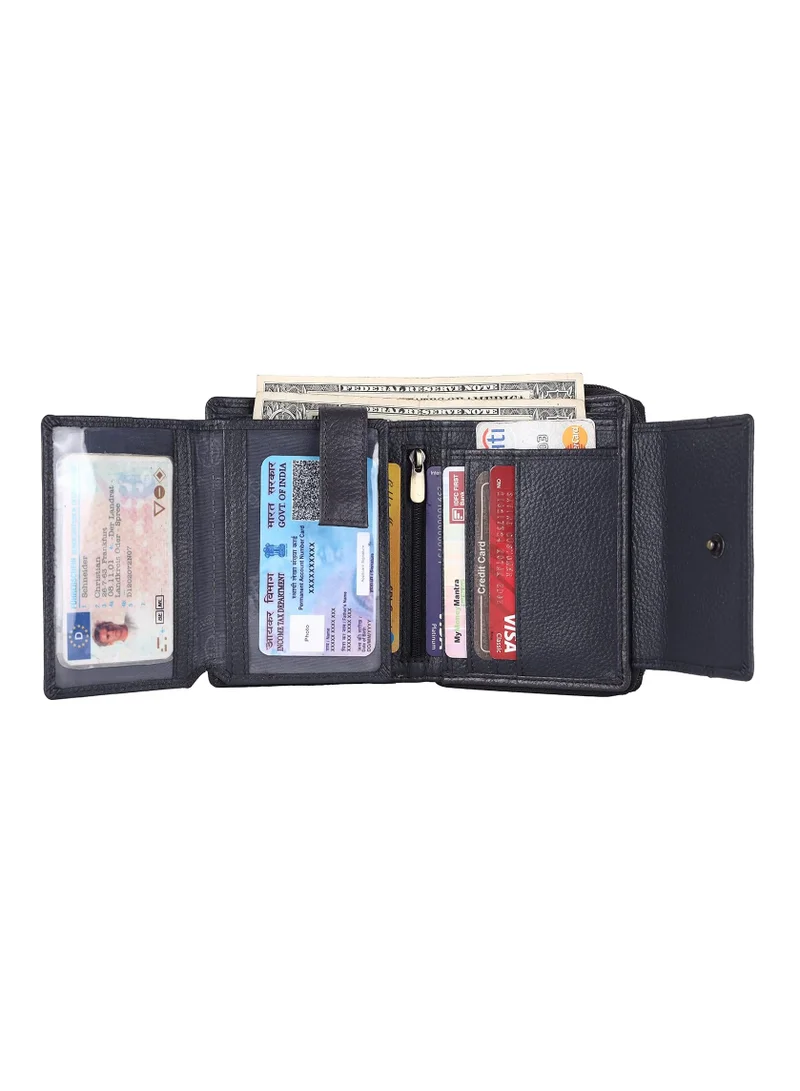 HAMMONDS FLYCATCHER Wallet for Women - Leather Ladies Wallet - Grey - 14 Card Slots - RFID Protection - 3 ID Card Slots - Women's Wallet - Button Closure -Hand Wallet - Daily Use, Money Purse | TB2M