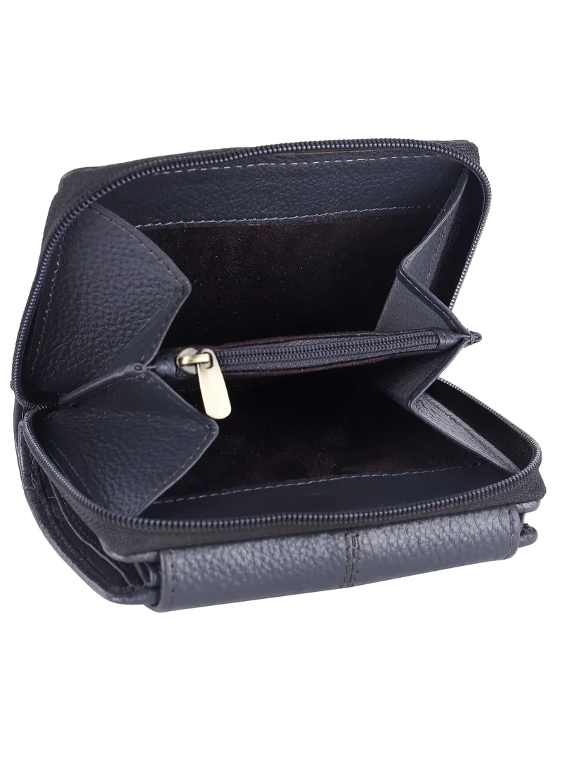 HAMMONDS FLYCATCHER Wallet for Women - Leather Ladies Wallet - Grey - 14 Card Slots - RFID Protection - 3 ID Card Slots - Women's Wallet - Button Closure -Hand Wallet - Daily Use, Money Purse | TB2M