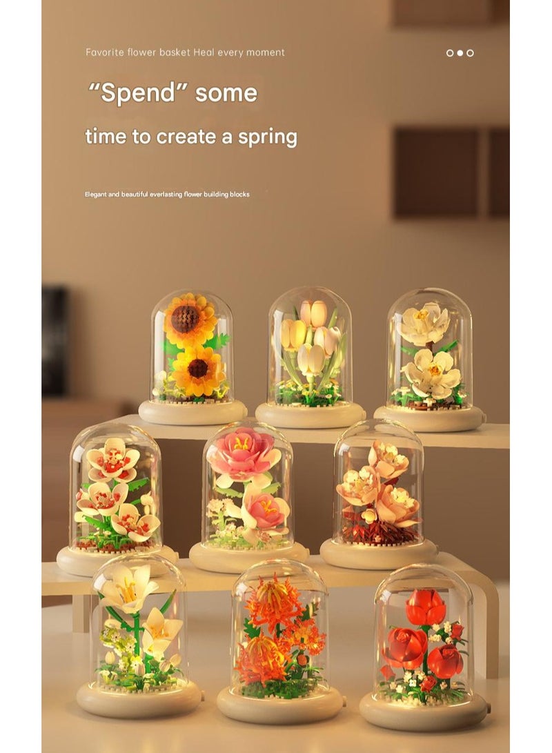 Aquaforest Micro Particle Building BlockFlower, Children's Puzzle Assembly Toy, Desktop Ornament, Glowing Eternal Flower, Girl's Gift Small Gift - Image 2