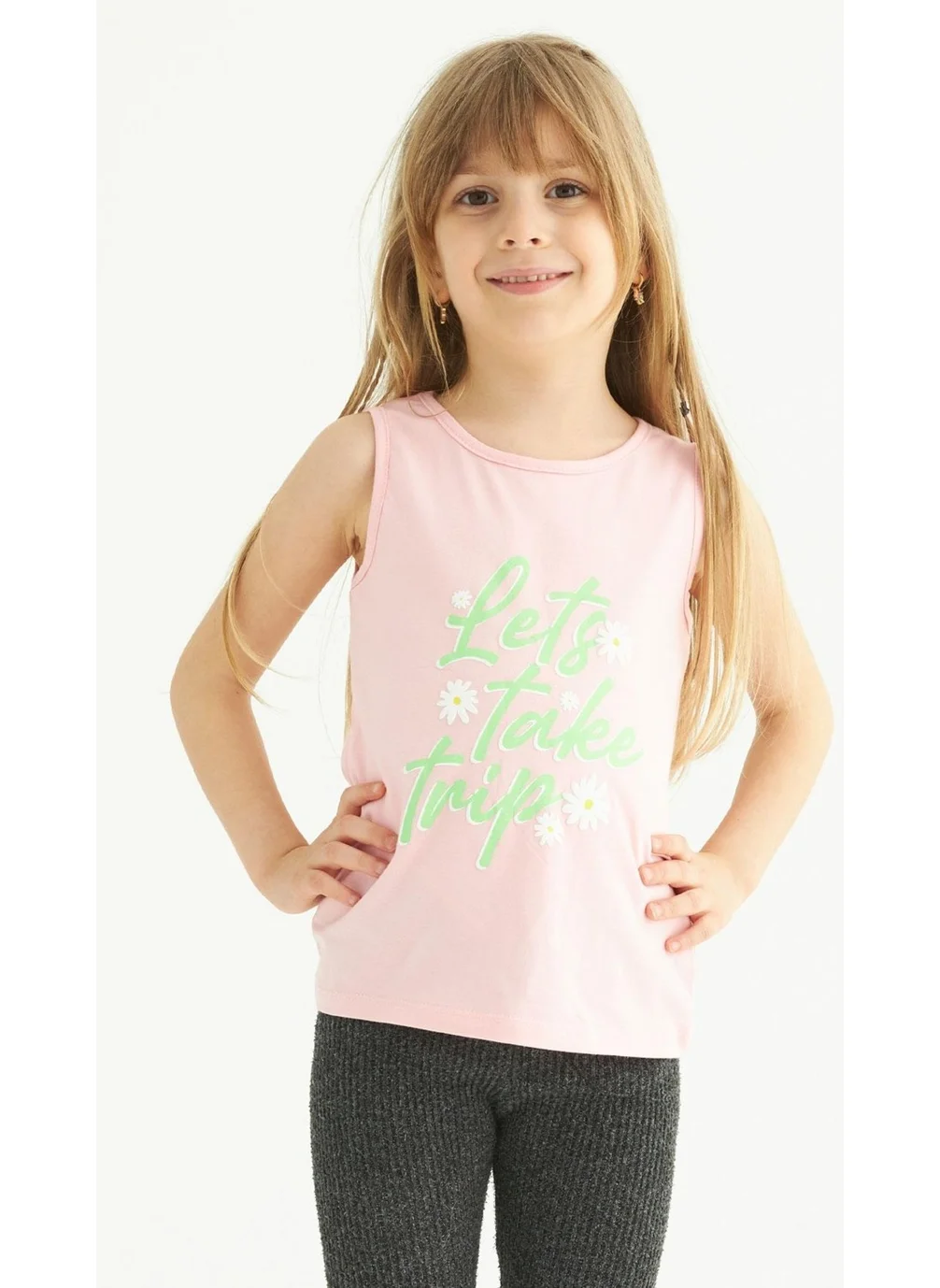 Zepkids Girl Lets Take A Trip Printed T-shirt 3-7 Years Old