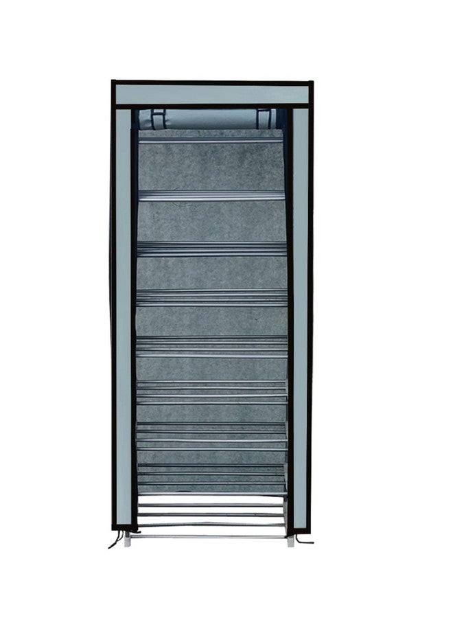 ROBMOB Multipurpose Collapsible 9 Layer Metal Shoe Stand, Shoe Organiser for Home & Office (Grey, Metal) - Image 2