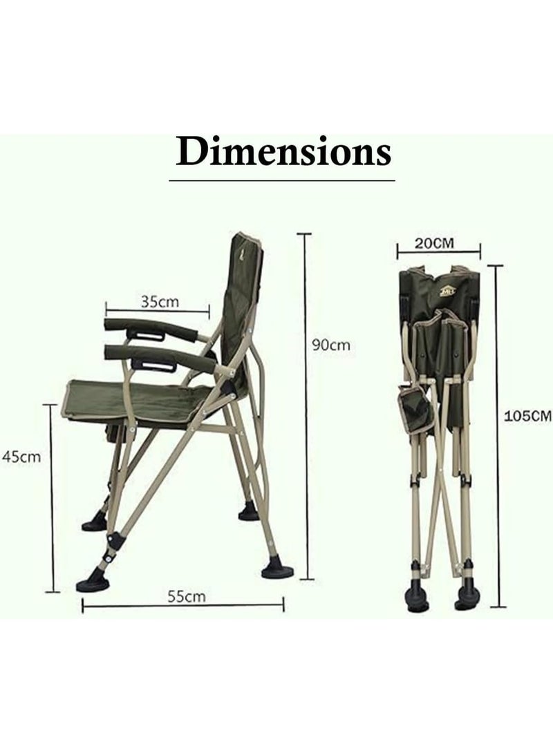 مالتي هوم فيرنيتشر كرسي تخييم قابل للطي من Multi Home Furniture - كرسي خارجي محمول مع حامل أكواب وجيوب جانبية - كرسي شاطئ قابل للطي مع مساند ذراع مبطنة ومسند ظهر مائل - مثالي للنزهات والرحلات والحديقة. - Image 2
