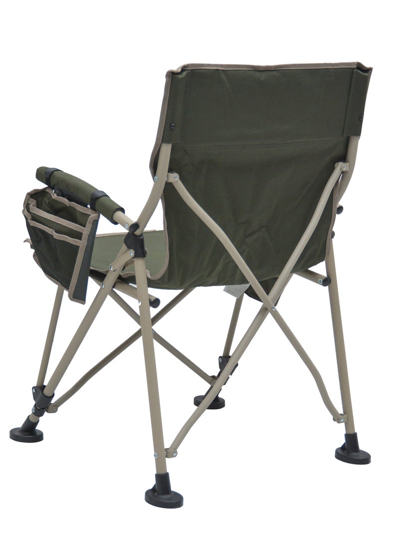 Multi Home Furniture - Camping Foldable Chair by Multi Home with One Pocket drink etc. Base is in steel with Modern Design with bag Packing easily moveable any where light in Weight C104S(GREEN) - Image 1