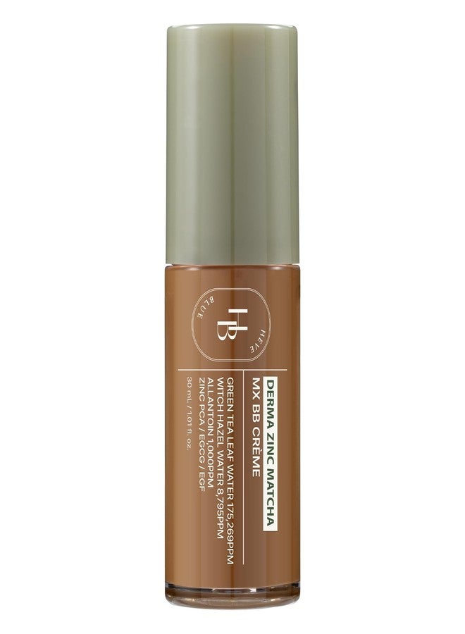 HEVEBLUE Derma Zinc Matcha MX BB Cream 6.0 WALNUT - Lightweight Creamy BB with Hydrating Adherence, Gentle for Sensitive Skin, Natural Skin Correction, No Gray Cast, Green Tea, 6 Shades