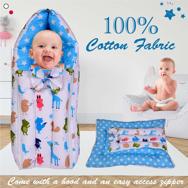 Kwitchy New Born Baby Bedding Set Combo of Play Gym Bed with Net Carry Bag Blue 06 Months 2PCS Set - Image 5