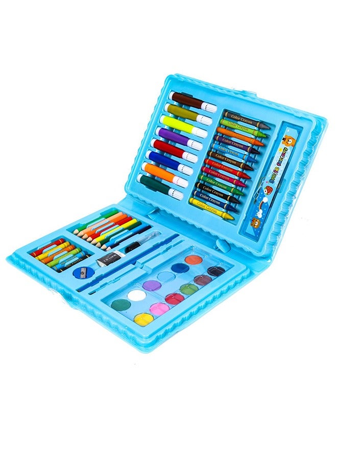 صحراء الواحة مجموعة فرش الرسم للأطفال من 68 قطعة، هدية لمهرجان الرسم، مجموعة أقلام تلوين وأقلام ألوان مائية - Image 1