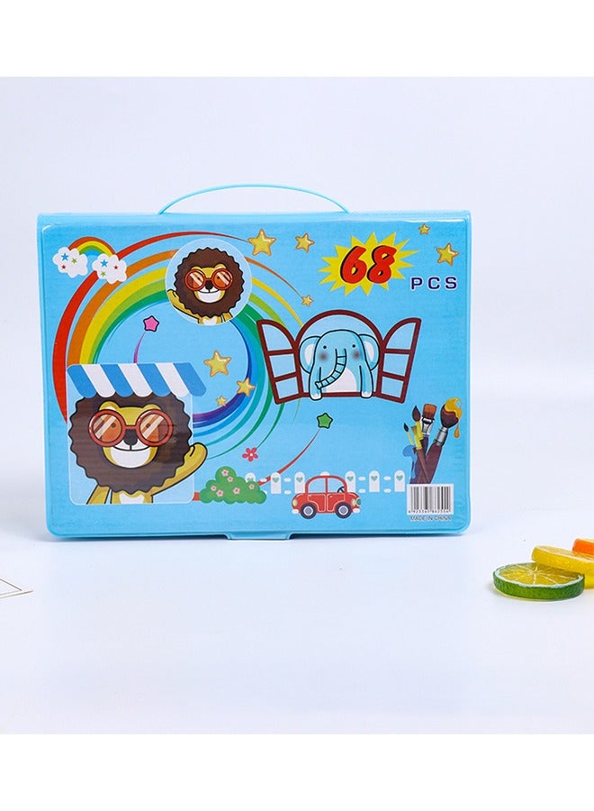 صحراء الواحة مجموعة فرش الرسم للأطفال من 68 قطعة، هدية لمهرجان الرسم، مجموعة أقلام تلوين وأقلام ألوان مائية - Image 2