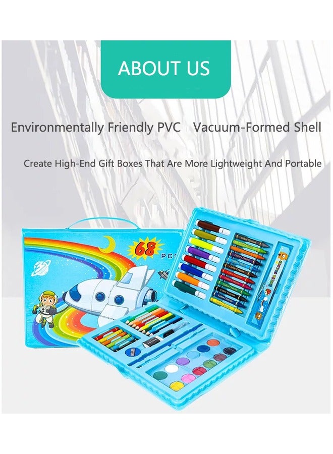 صحراء الواحة مجموعة فرش الرسم للأطفال من 68 قطعة، هدية لمهرجان الرسم، مجموعة أقلام تلوين وأقلام ألوان مائية - Image 3