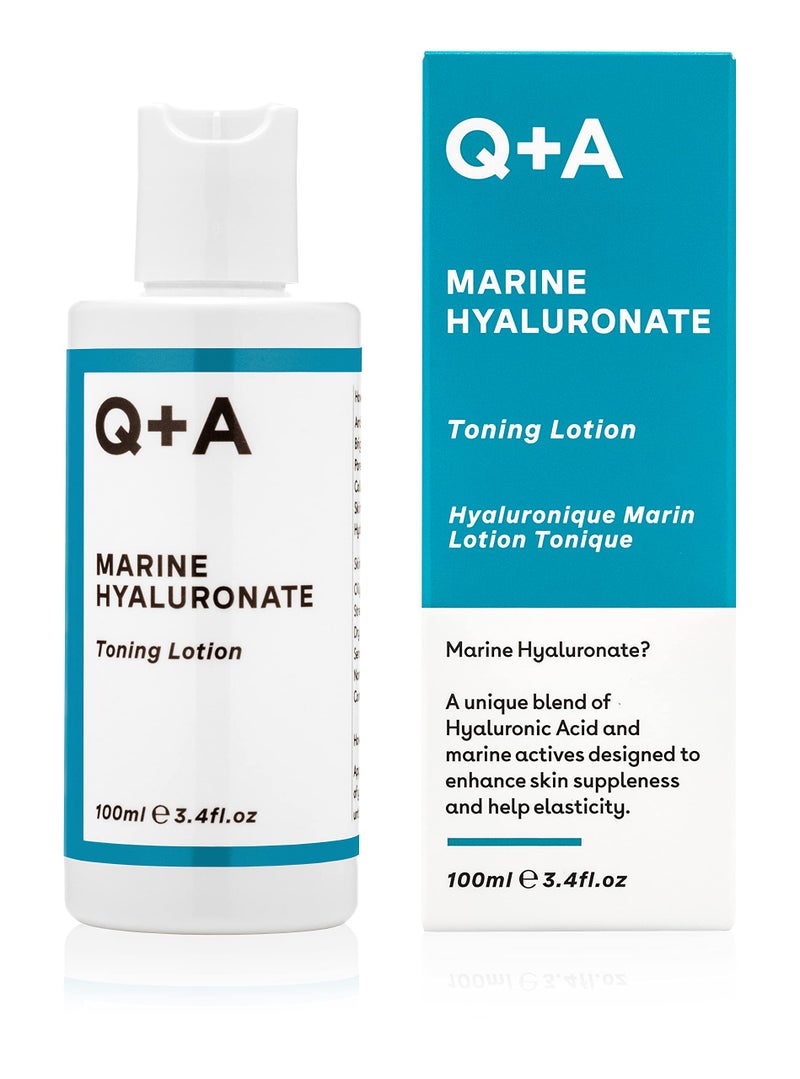 Q+A QA Marine Hyaluronate Toning Lotion a Face Toner with Hyaluronic Acid and Marine Actives for Skin Suppleness 100ml